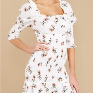 Red Dress Floral Mini